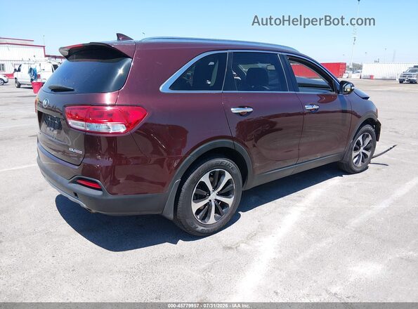 5XYPH4A13HG254264 2017 KIA SORENTO Burgundy Tył prawy