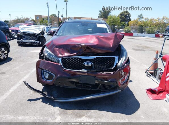 5XYPH4A13HG254264 2017 KIA SORENTO Burgundy Widok zestawu wskaźników