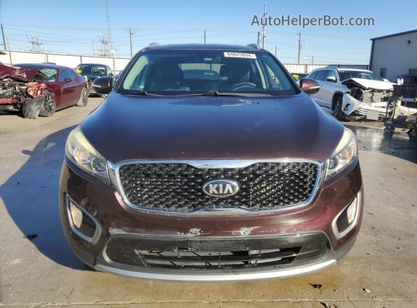5XYPH4A16GG022482 2016 KIA SORENTO Burgundy წინა ხედი