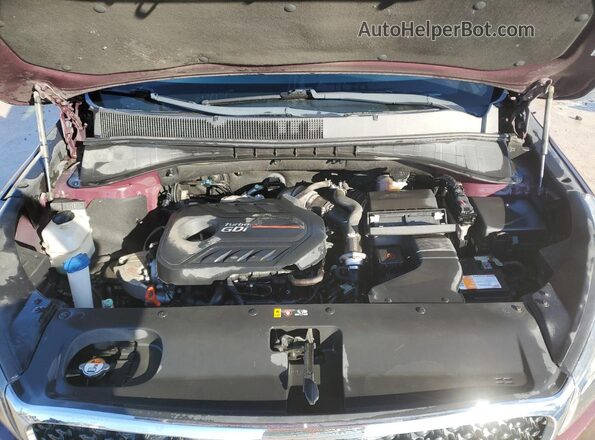 5XYPH4A16GG022482 2016 KIA SORENTO Burgundy ძრავის განყოფილების ხედი