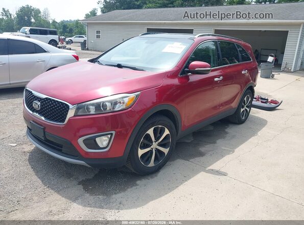 5XYPH4A1XGG126831 2016 KIA SORENTO Maroon წინა მარცხენა ხედი სამი მეოთხედიდან