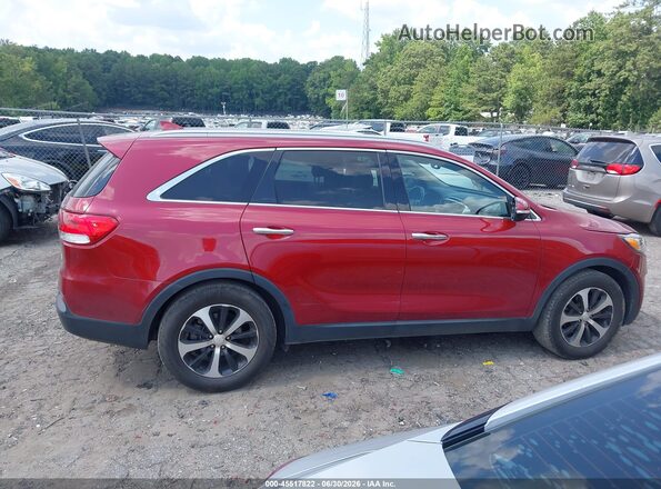 5XYPH4A54GG007384 2016 KIA SORENTO Red Widok wnętrza z tyłu