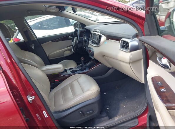 5XYPH4A54GG007384 2016 KIA SORENTO Red Widok wnętrza z przodu