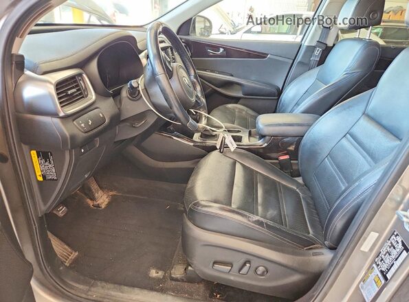 5XYPH4A57HG260958 2017 KIA SORENTO Gray წინა სალონის ხედი