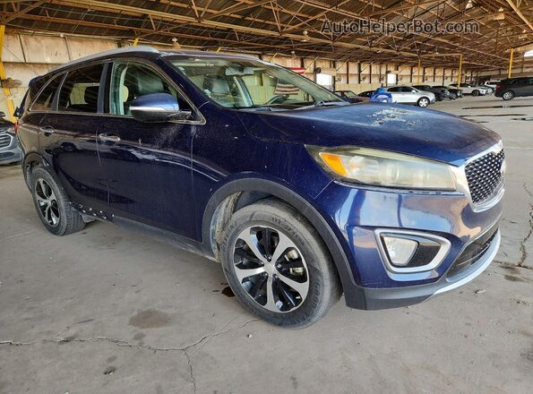 5XYPH4A59GG001144 2016 KIA SORENTO Blue Передня права чверть