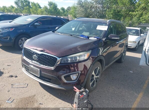 5XYPHDA11GG032823 2016 KIA SORENTO Maroon Front left