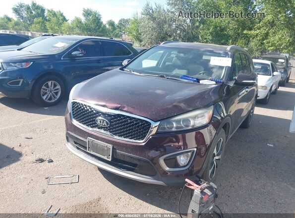 5XYPHDA11GG032823 2016 KIA SORENTO Maroon Instrument cluster view