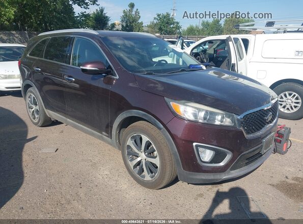 5XYPHDA11GG032823 2016 KIA SORENTO Maroon Rear interior view