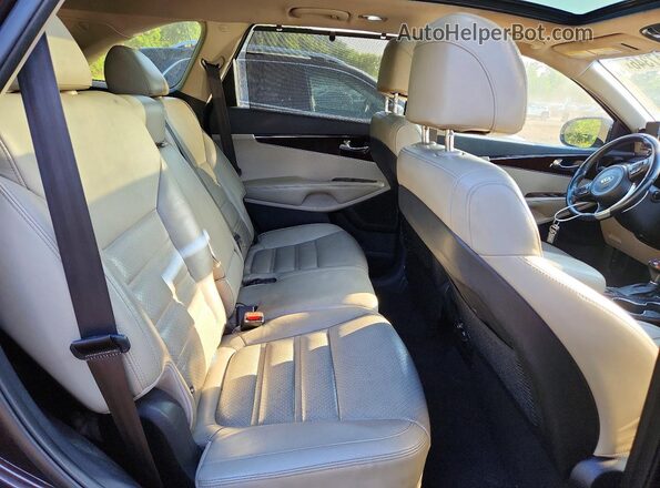 5XYPHDA11HG253646 2017 KIA SORENTO Brown Rear interior view