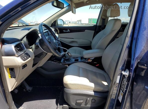 5XYPHDA53JG396624 2018 KIA SORENTO Blue Widok wnętrza z przodu