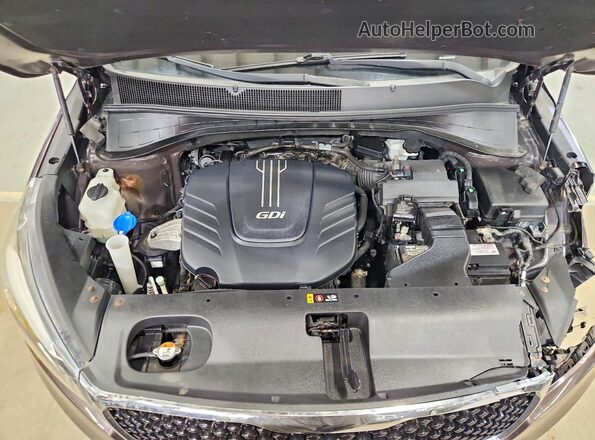5XYPHDA55GG104058 2016 KIA SORENTO Purple Вид підкапотного простору