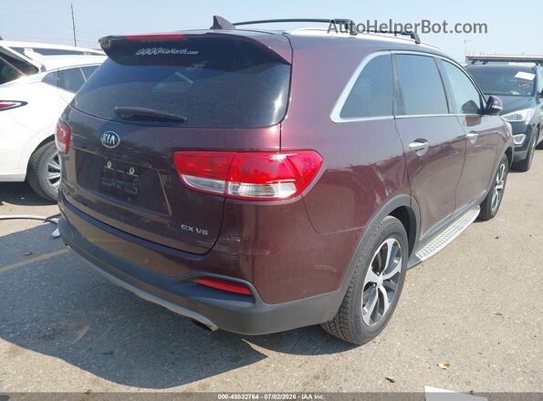 5XYPHDA55HG200791 2017 KIA SORENTO Maroon Rear right