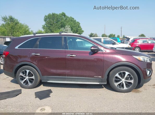 5XYPHDA55HG200791 2017 KIA SORENTO Maroon Rear interior view