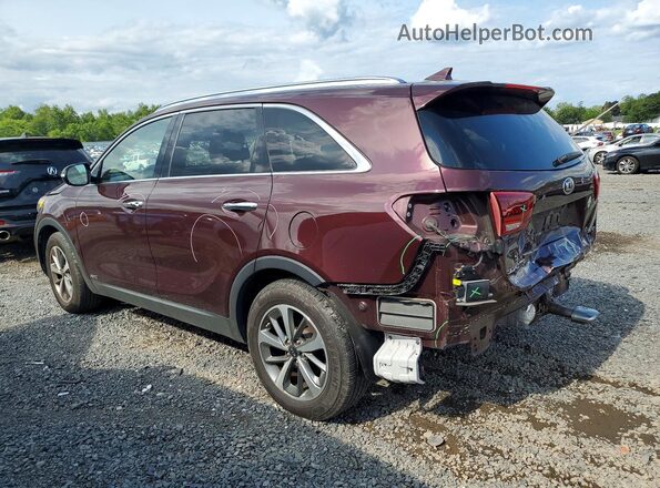 5XYPHDA55KG464343 2019 KIA SORENTO Maroon Tył lewy