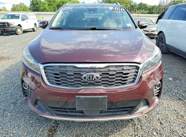 5XYPHDA55KG464343 2019 KIA SORENTO Maroon Widok z przodu