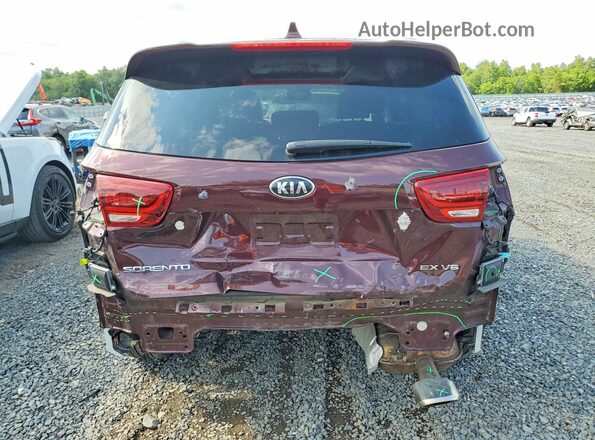 5XYPHDA55KG464343 2019 KIA SORENTO Maroon Widok z tyłu