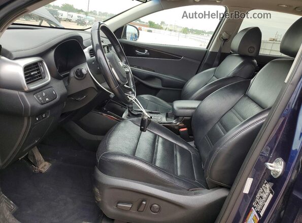 5XYPHDA55KG609588 2019 KIA SORENTO Blue Front interior view