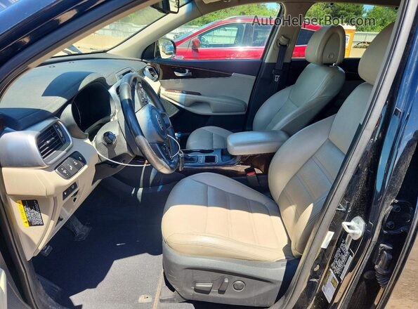 5XYPHDA56GG001828 2016 KIA SORENTO Black Вид салону спереду