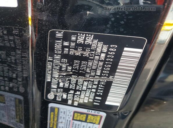 5XYPHDA58GG133683 2016 KIA SORENTO Black Вид підкапотного простору