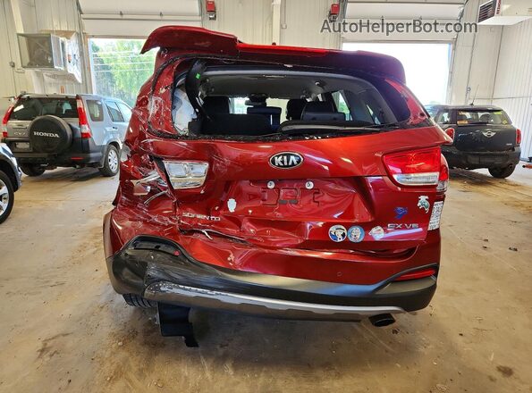 5XYPHDA5XHG337838 2017 KIA SORENTO Red Հետևի տեսք