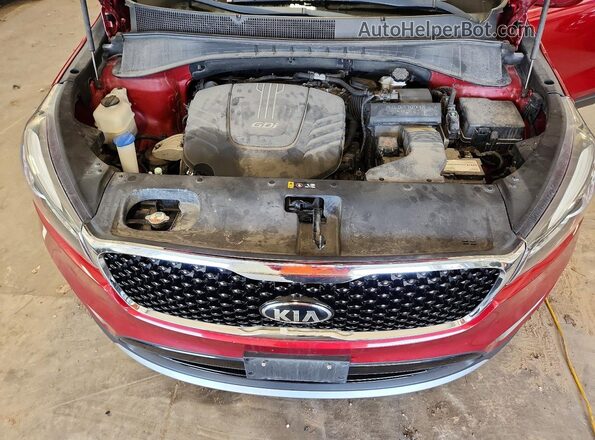 5XYPHDA5XHG337838 2017 KIA SORENTO Red Շարժիչի բաժամունքի տեսք