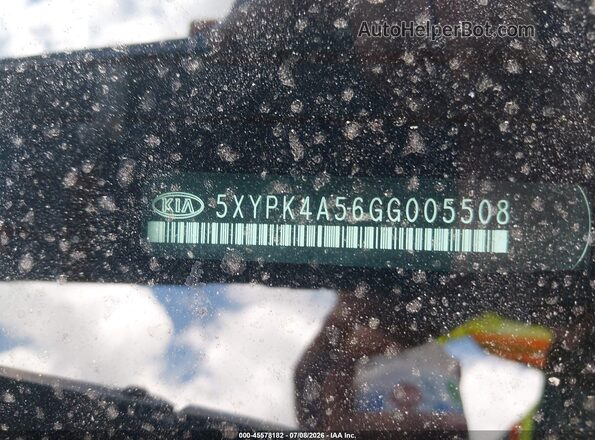 5XYPK4A56GG005508 2016 KIA SORENTO Black Вид підкапотного простору