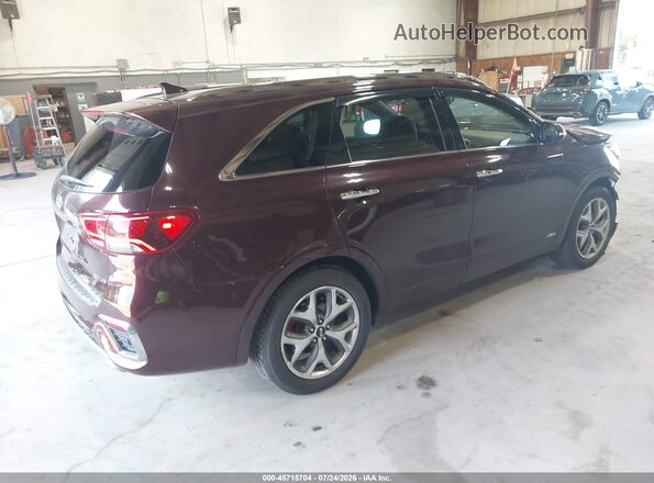 5XYPKDA54KG465713 2019 KIA SORENTO Maroon Tył prawy