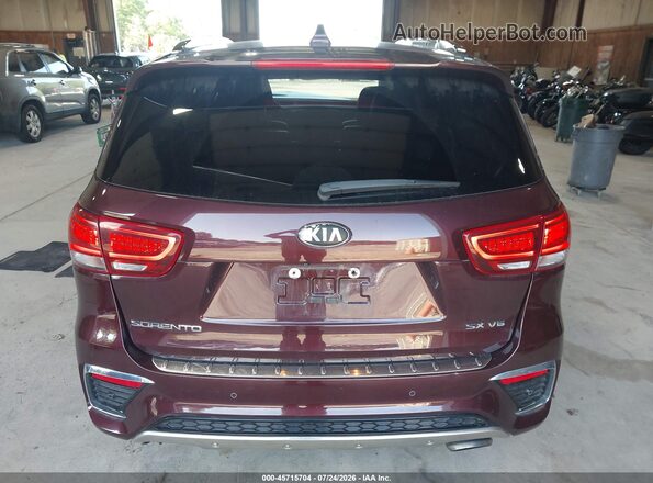 5XYPKDA54KG465713 2019 KIA SORENTO Maroon 