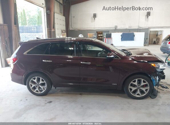 5XYPKDA54KG465713 2019 KIA SORENTO Maroon Widok wnętrza z tyłu