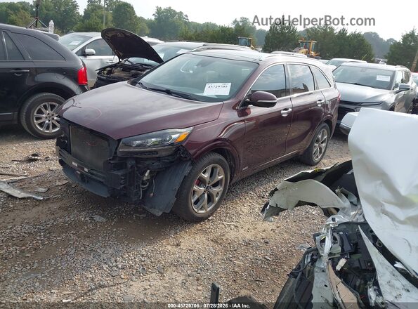 5XYPKDA54KG524484 2019 KIA SORENTO Burgundy Przód lewy