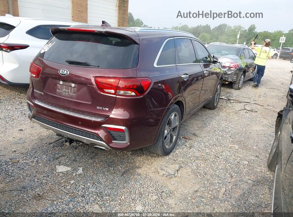 5XYPKDA54KG524484 2019 KIA SORENTO Burgundy Tył prawy