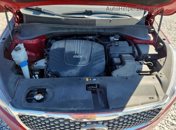 5XYPKDA56GG002091 2016 KIA SORENTO Burgundy ძრავის განყოფილების ხედი