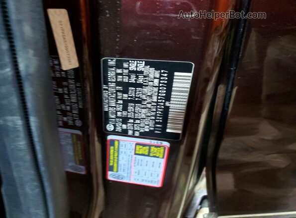 5XYPKDA57GG073347 2016 KIA SORENTO Burgundy VIN կոդի պիտակի տեսք