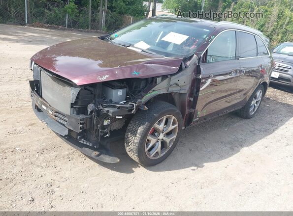 5XYPKDA57HG303518 2017 KIA SORENTO Burgundy წინა მარცხენა ხედი სამი მეოთხედიდან