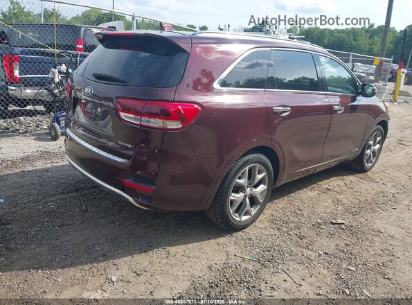 5XYPKDA57HG303518 2017 KIA SORENTO Burgundy უკანა მარჯვენა