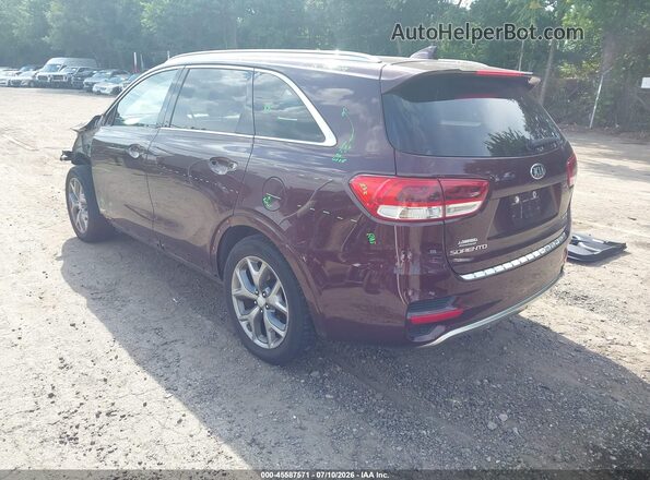 5XYPKDA57HG303518 2017 KIA SORENTO Burgundy უკანა მარცხენა