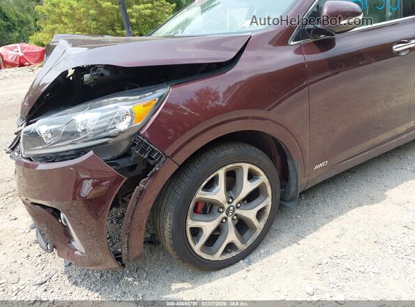 5XYPKDA57KG522759 2019 KIA SORENTO Maroon Вид спереду
