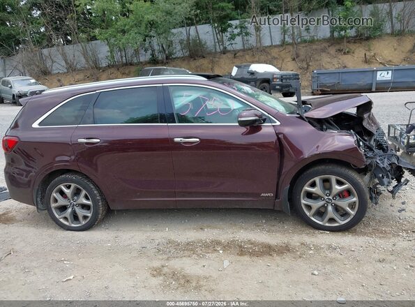 5XYPKDA57KG522759 2019 KIA SORENTO Maroon Вид задньої частини салону