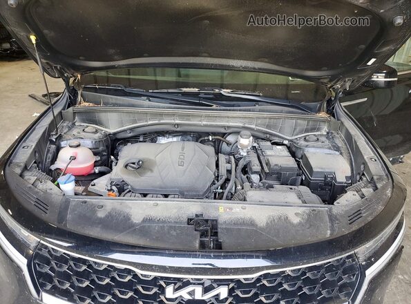 5XYRGDLC1NG089529 2022 KIA SORENTO Black Vista del compartimento del motor