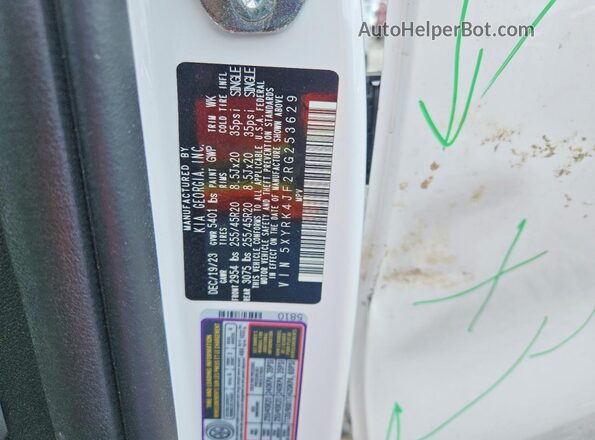 5XYRK4JF2RG253629 2024 KIA SORENTO White Вид підкапотного простору