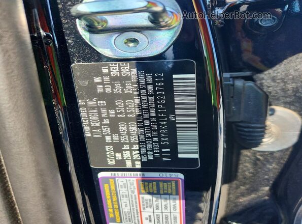 5XYRK4LF1PG237612 2023 KIA SORENTO Черный Вид наклейки с VIN-кодом