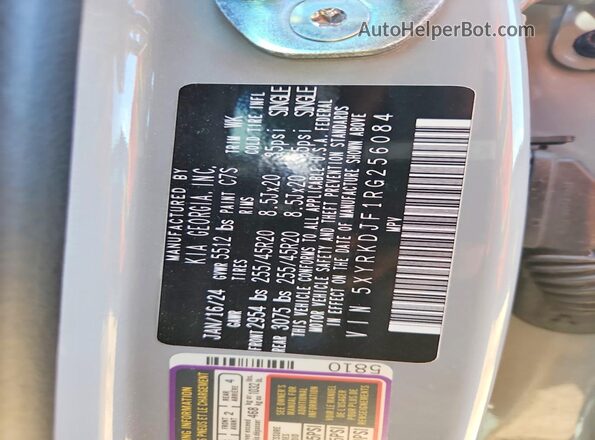 5XYRKDJF1RG256084 2024 KIA SORENTO Серый Вид подкапотного пространства