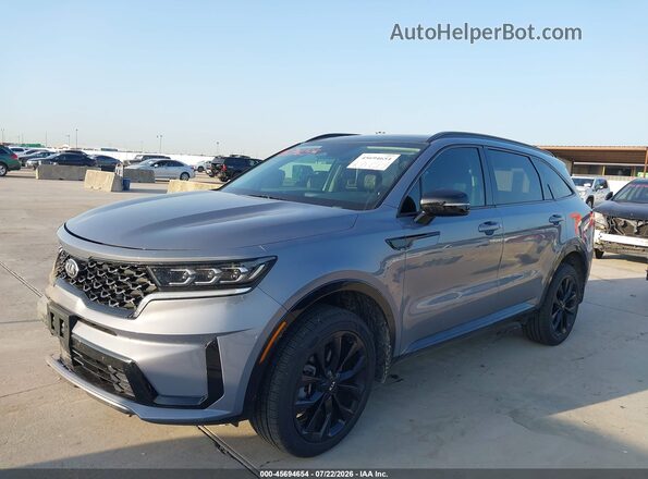 5XYRKDLF1MG045604 2021 KIA SORENTO Gray წინა მარცხენა ხედი სამი მეოთხედიდან