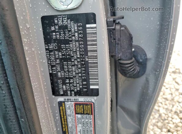 5XYRL4JC0SG378363 2025 KIA SORENTO Silver Vista del compartimento del motor