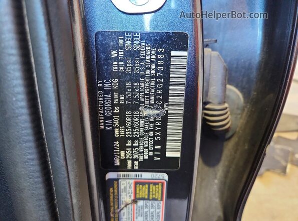 5XYRL4JC2RG273883 2024 KIA SORENTO Black სალონის 360-გრადუსიანი ხედი