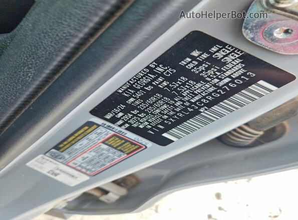 5XYRL4JC8RG276013 2024 KIA SORENTO Gray Widok naklejki z numerem VIN