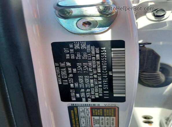 5XYRL4LC4MG055854 2021 KIA SORENTO Белый Вид наклейки с VIN-кодом