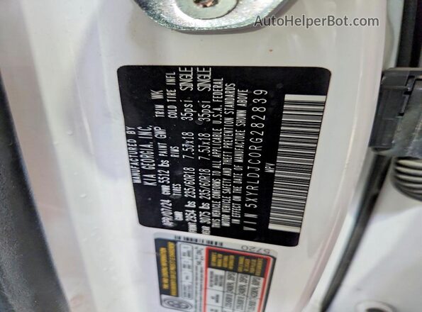 5XYRLDJC0RG282839 2024 KIA SORENTO Белый Вид наклейки с VIN-кодом