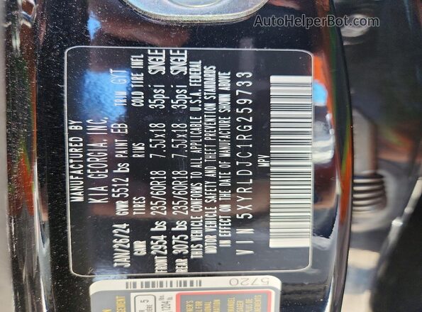 5XYRLDJC1RG259733 2024 KIA SORENTO Black სალონის 360-გრადუსიანი ხედი