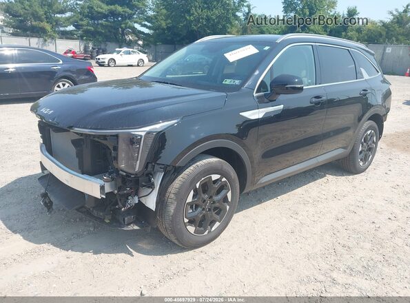 5XYRLDJC8SG368227 2025 KIA SORENTO Black Առջևի ձախ երեք քառորդ տեսարան